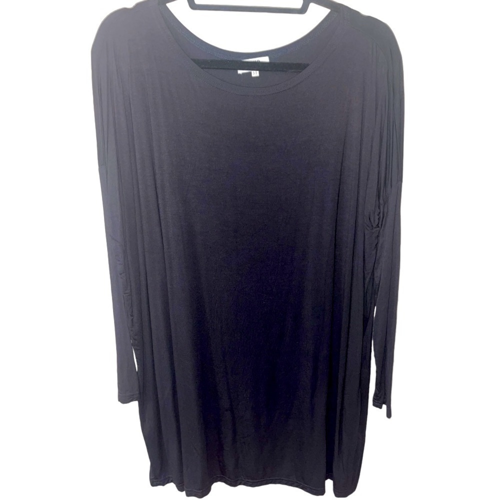 PIKO GREEN EARTH FASHION LADIES BLACK DOLMAN STYLE LONGER LENGTH TUNIC SIZE MED